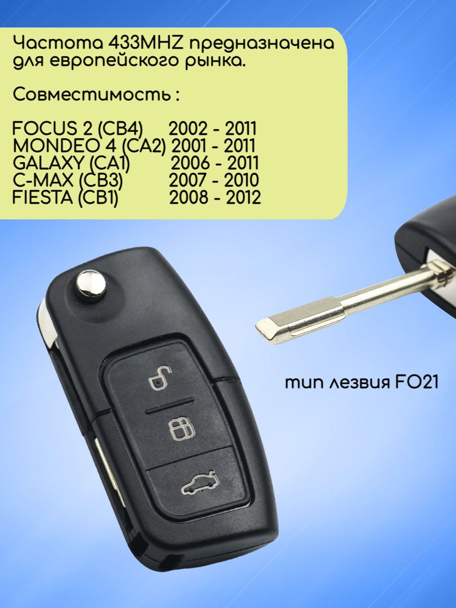 Ключ для Ford 433Mhz 4D63 40 бит