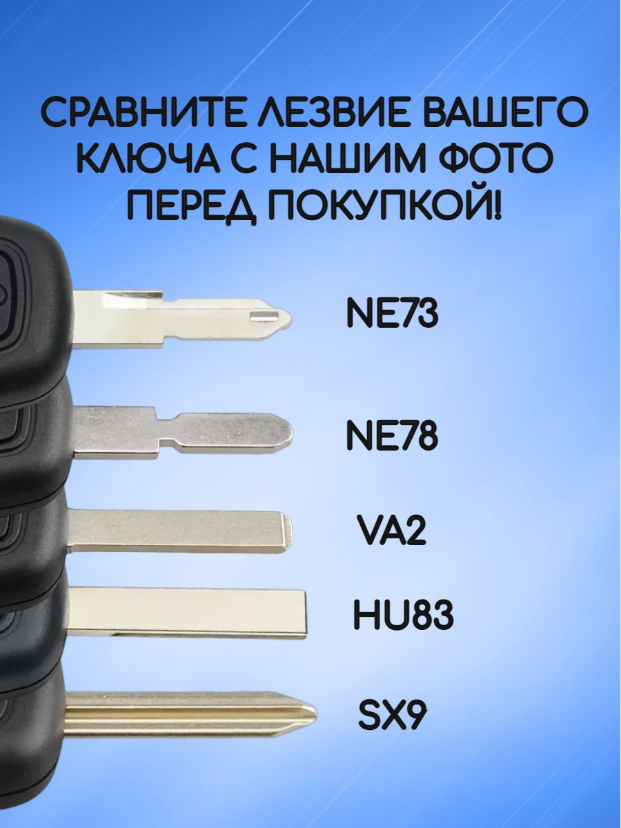 Корпус ключа для Пежо лезвие NE73